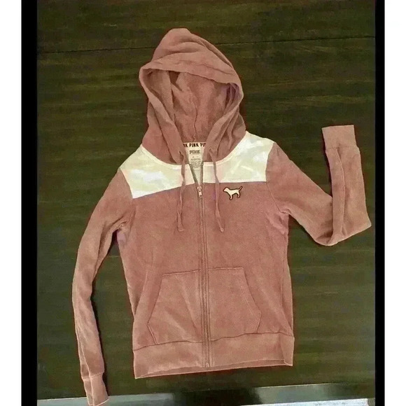 Victoria's Secret Pink Dog Hoodie Sweater Floral Print vintage y2k Jacket - Picture 1 of 6